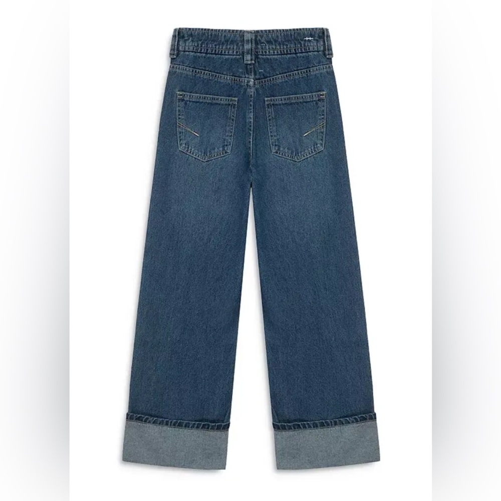 🪗Habitual girl wide leg cuffed Dark Blue Flare Jeans size 16 GUC - Picture 2 of 11